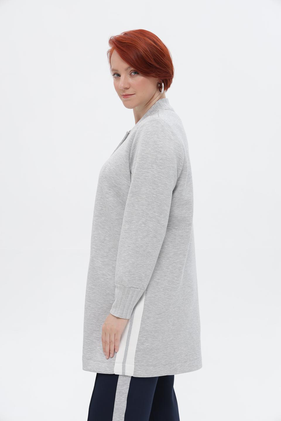 Жакет Frapp серый с полосками