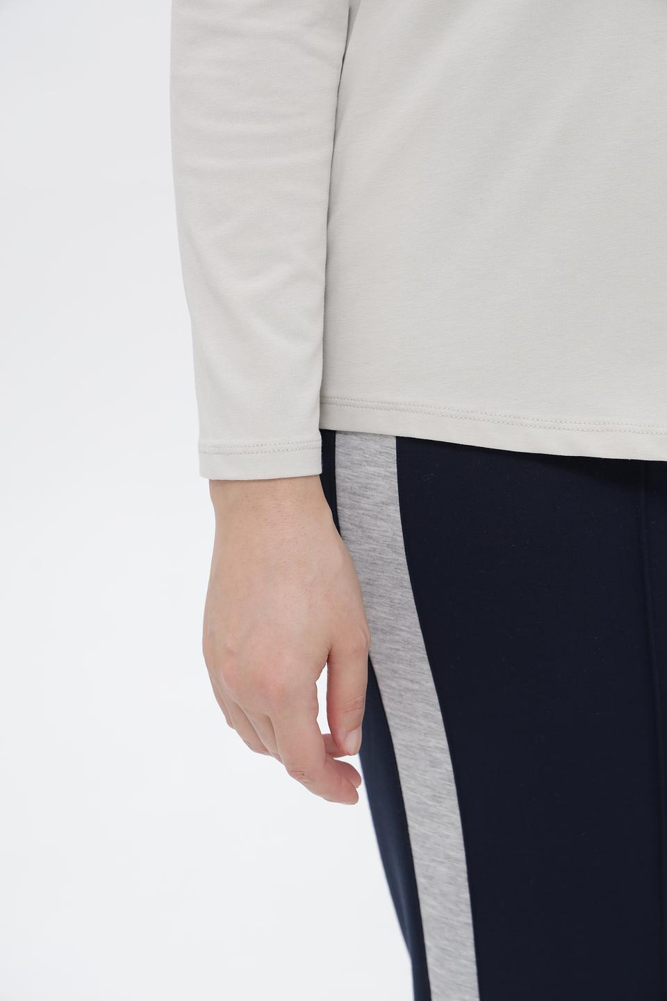 Блуза Lebek с принтом бежевая