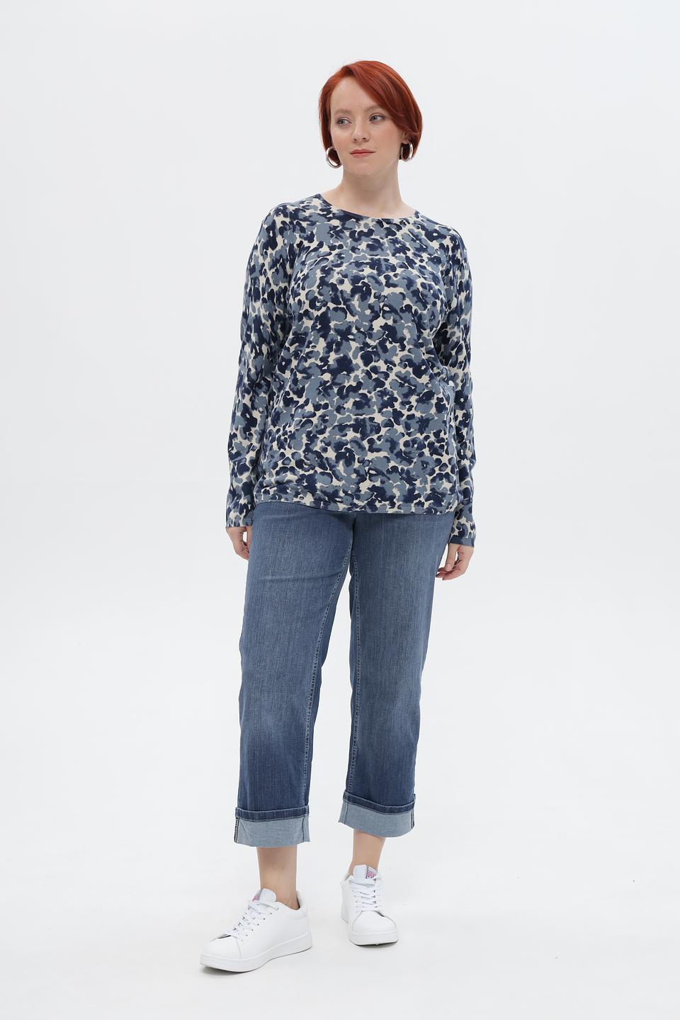 Пуловер Lebek с принтом в пятно