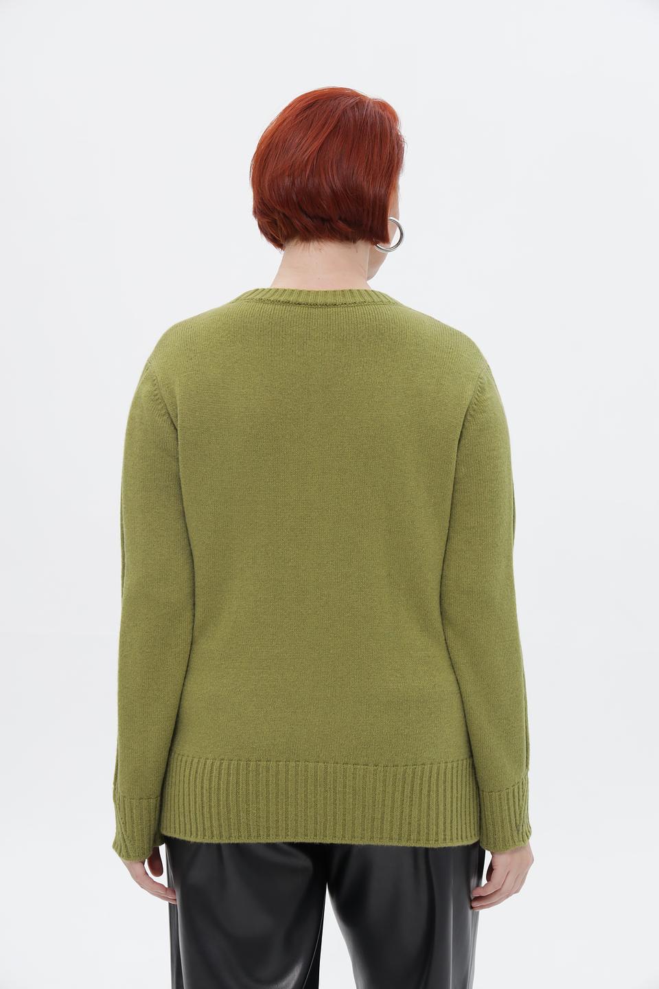 Пуловер Lebek оливковый
