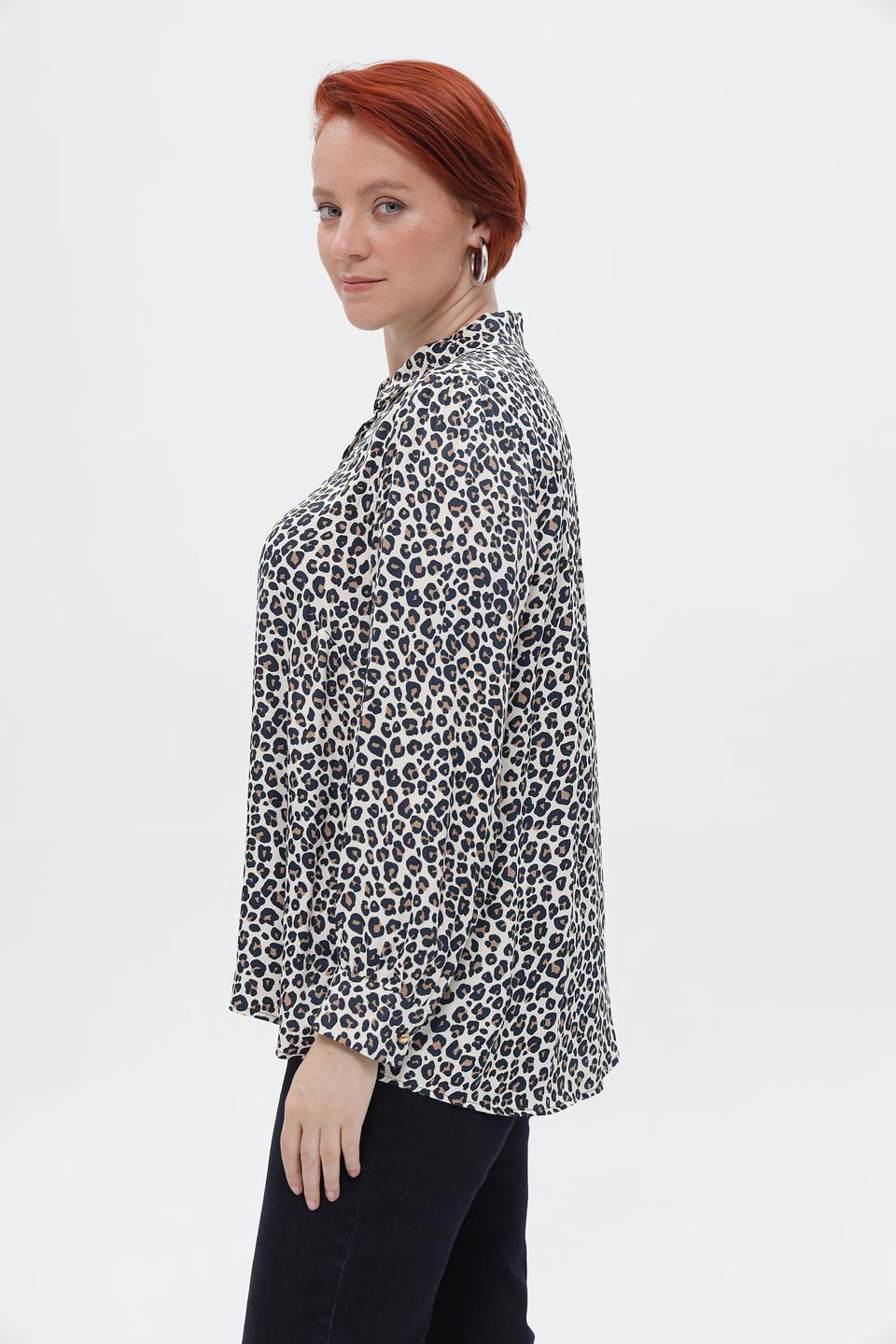 Блуза Frapp с леопардовым принтом