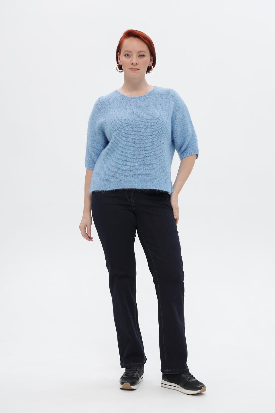 Пуловер Rabe collection голубой с рукавом 3/4