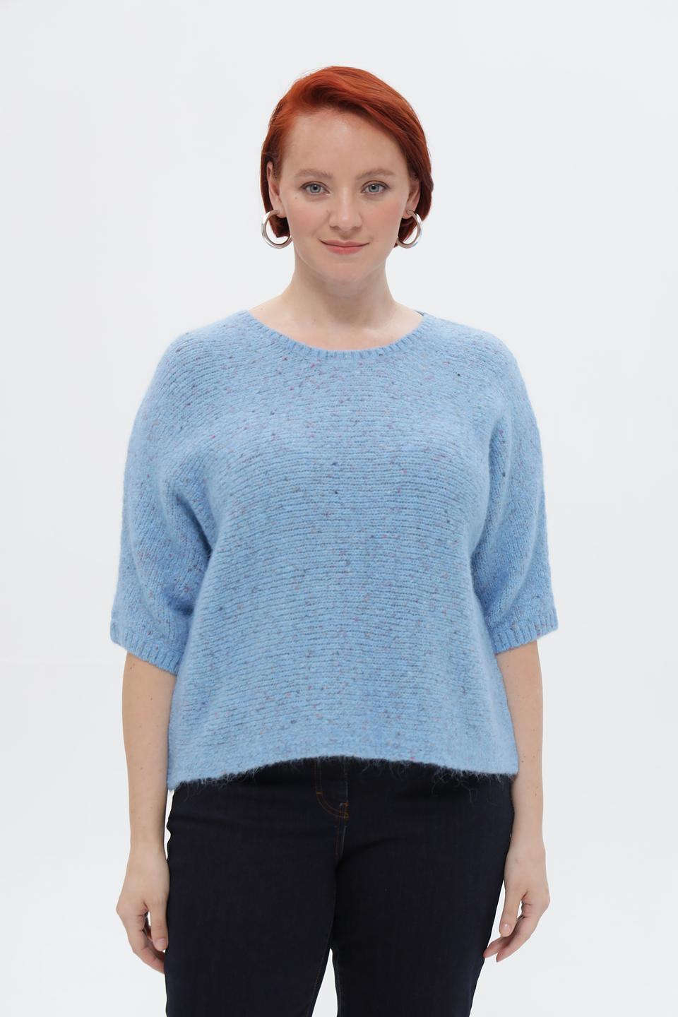 Пуловер Rabe collection голубой с рукавом 3/4