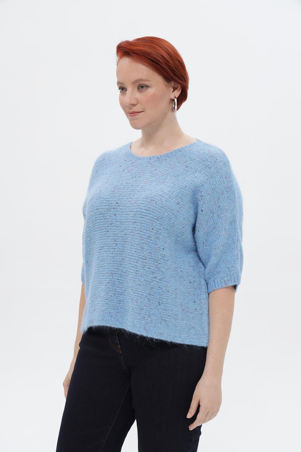 Пуловер Rabe collection голубой с рукавом 3/4