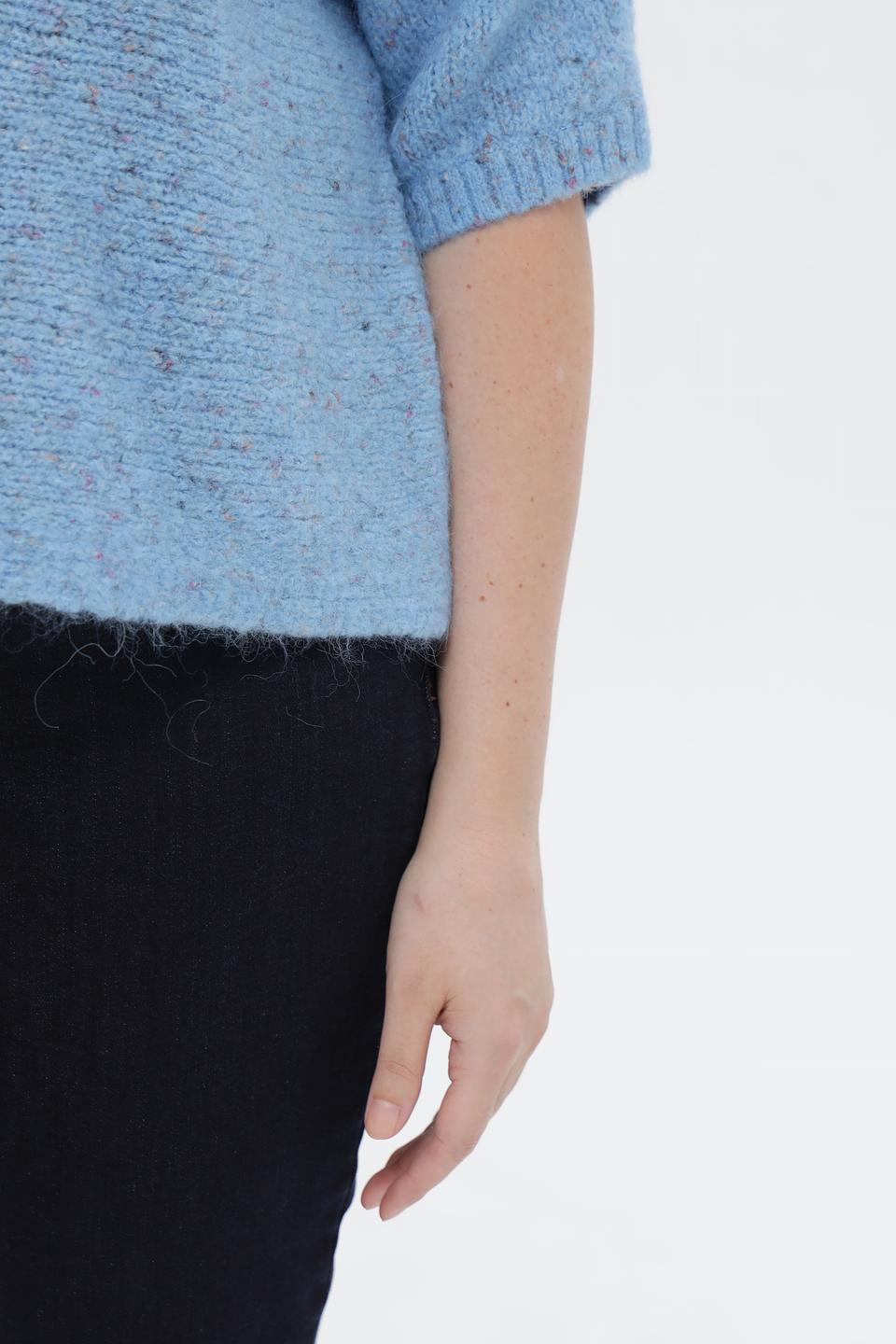 Пуловер Rabe collection голубой с рукавом 3/4