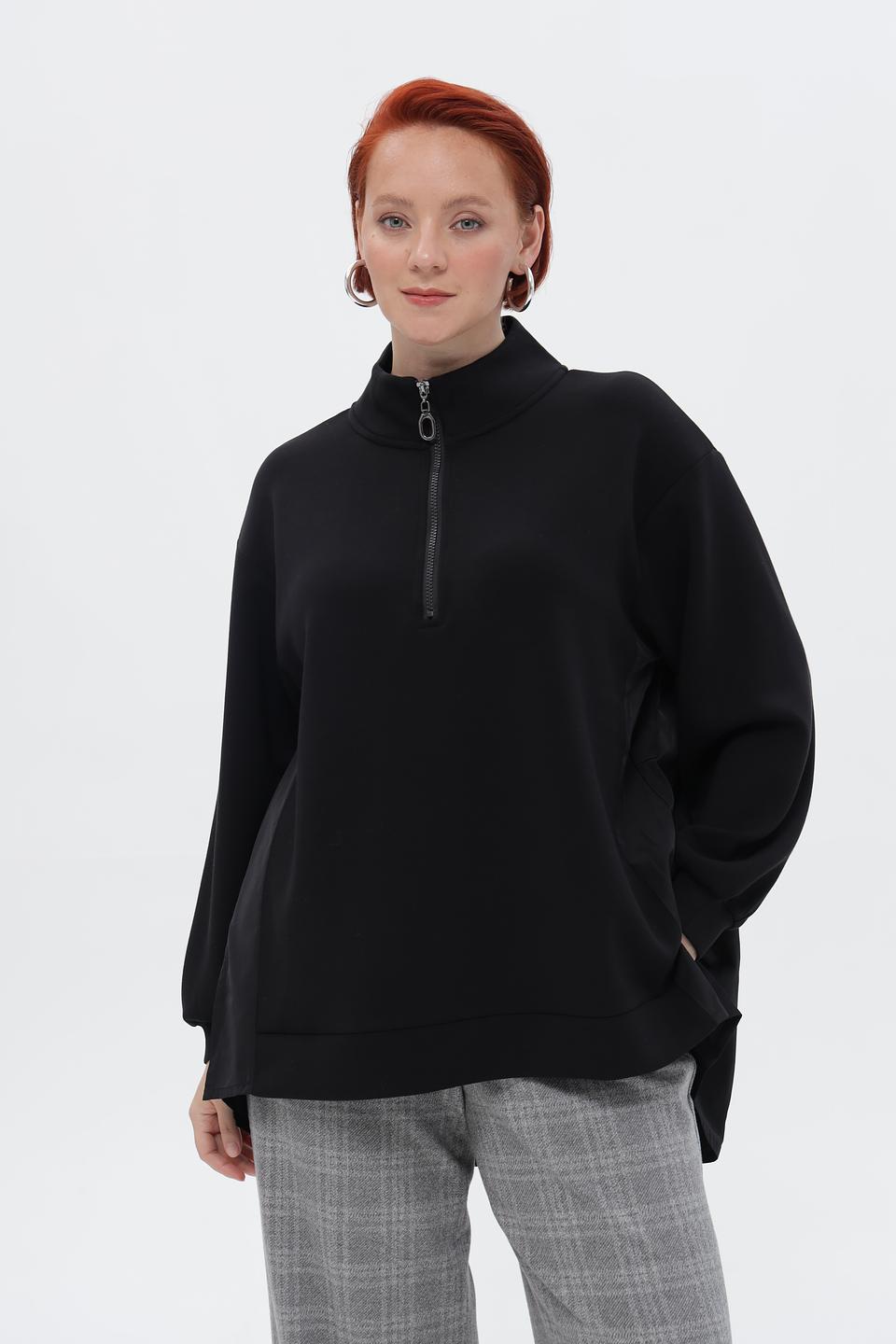 Блузка Frapp с молнией черная