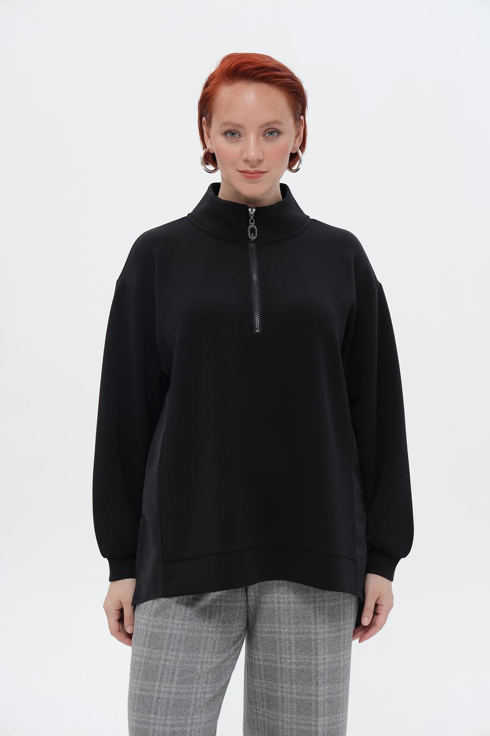 Блузка Frapp с молнией черная