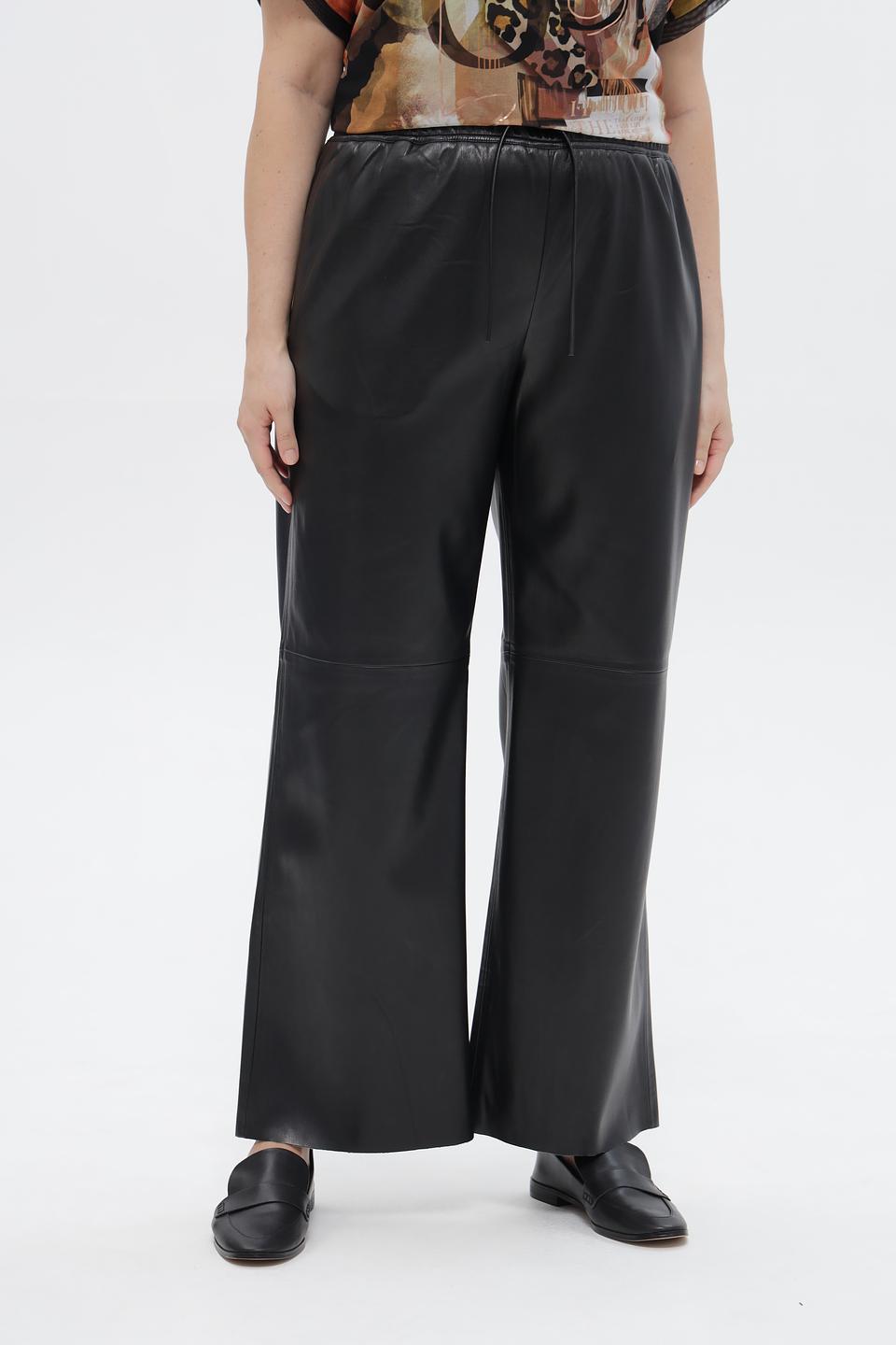 Брюки UNQ кожаные чёрные