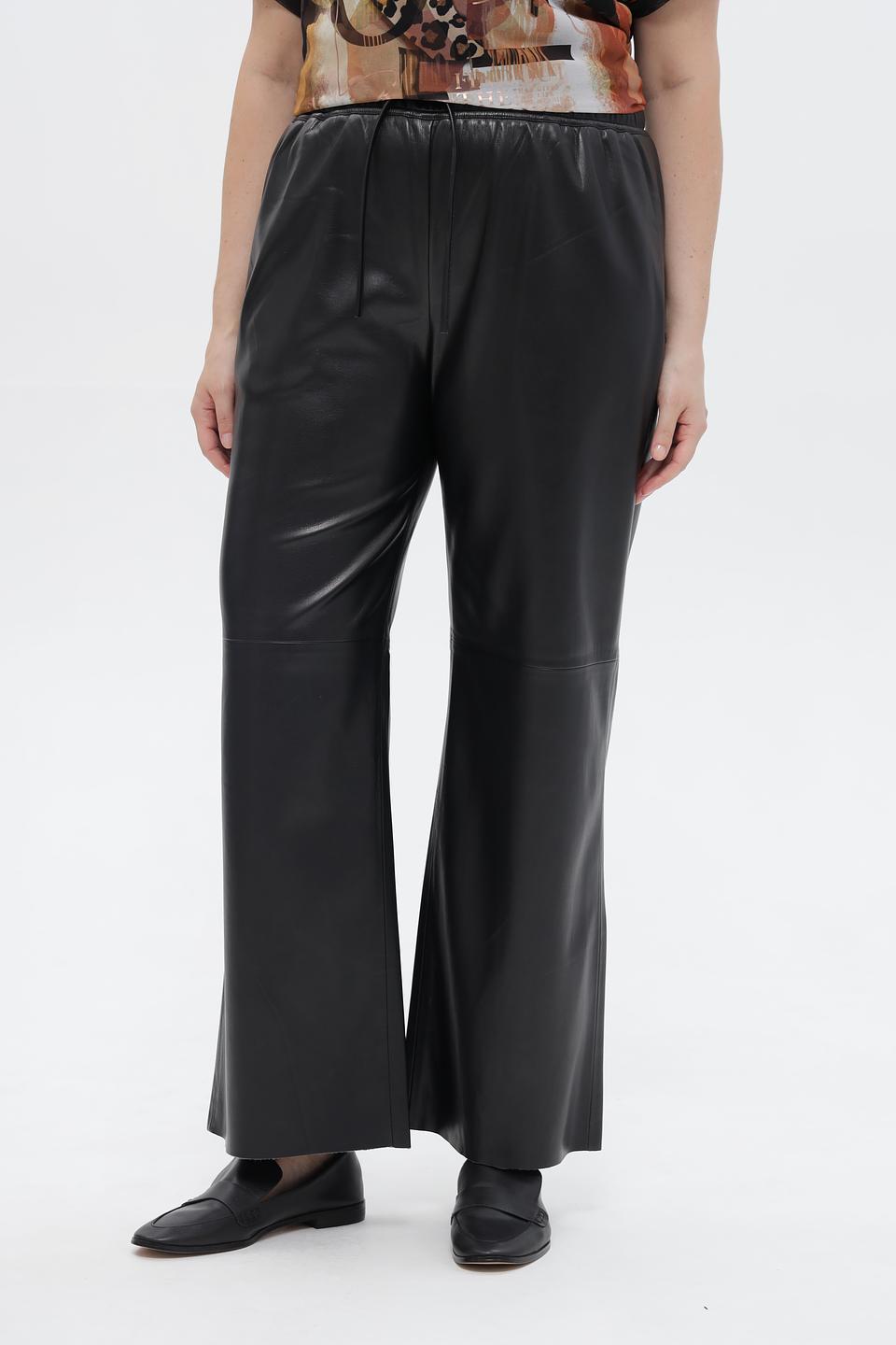 Брюки UNQ кожаные чёрные