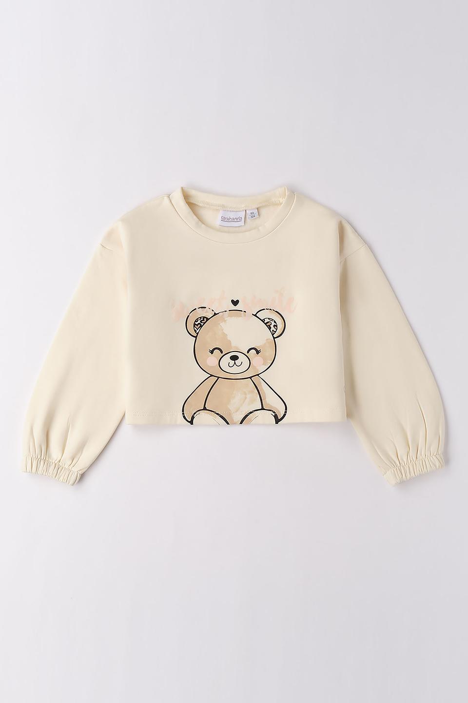 Джемпер Sarabanda дев. с медведем кремовый