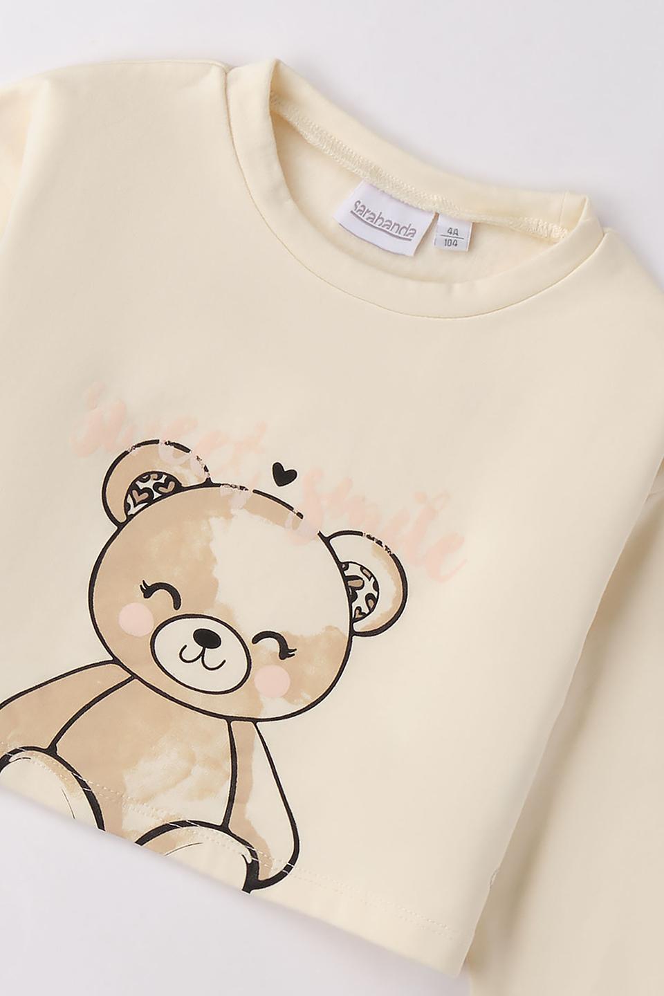 Джемпер Sarabanda дев. с медведем кремовый