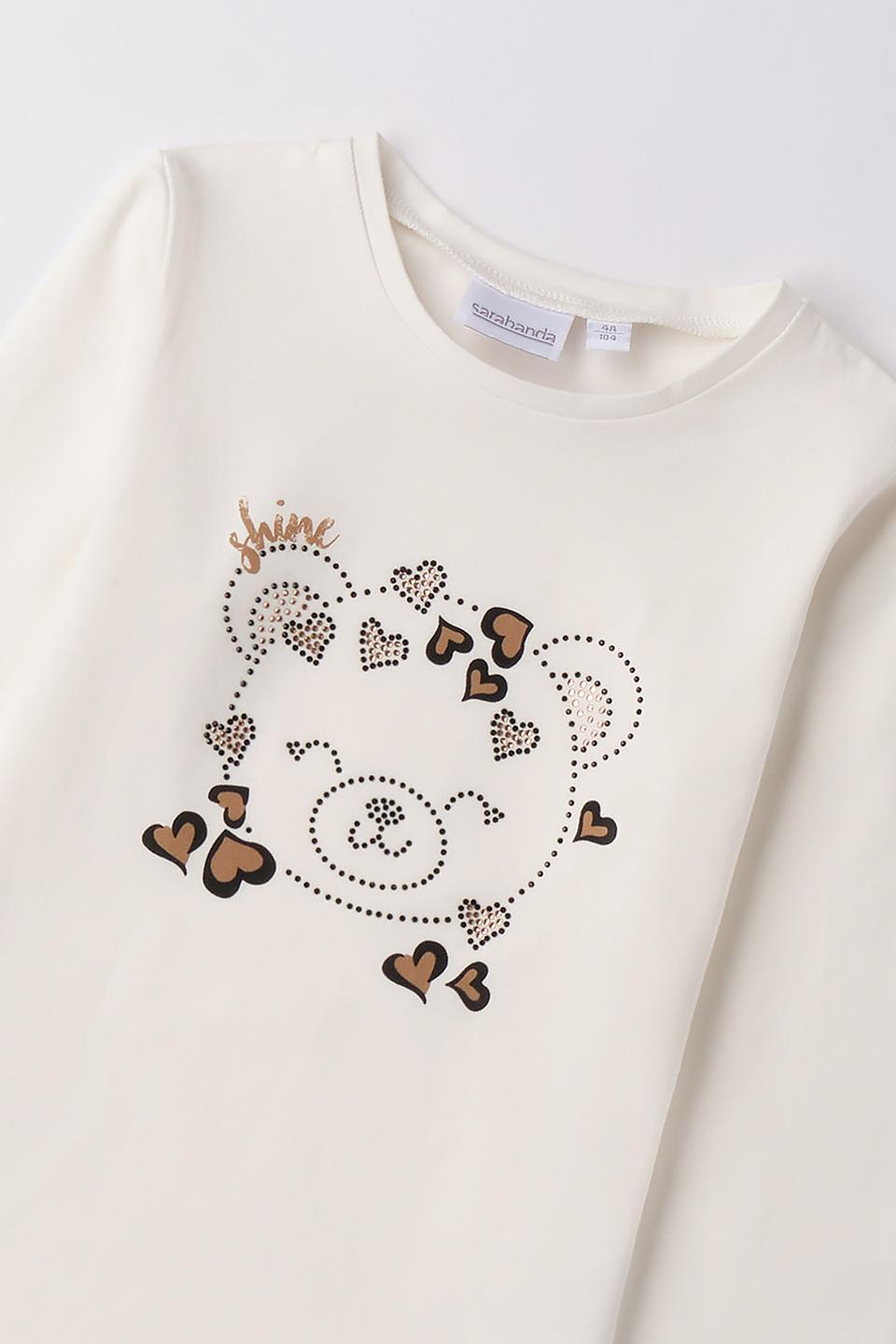 Джемпер Sarabanda дев. с мишкой кремовый