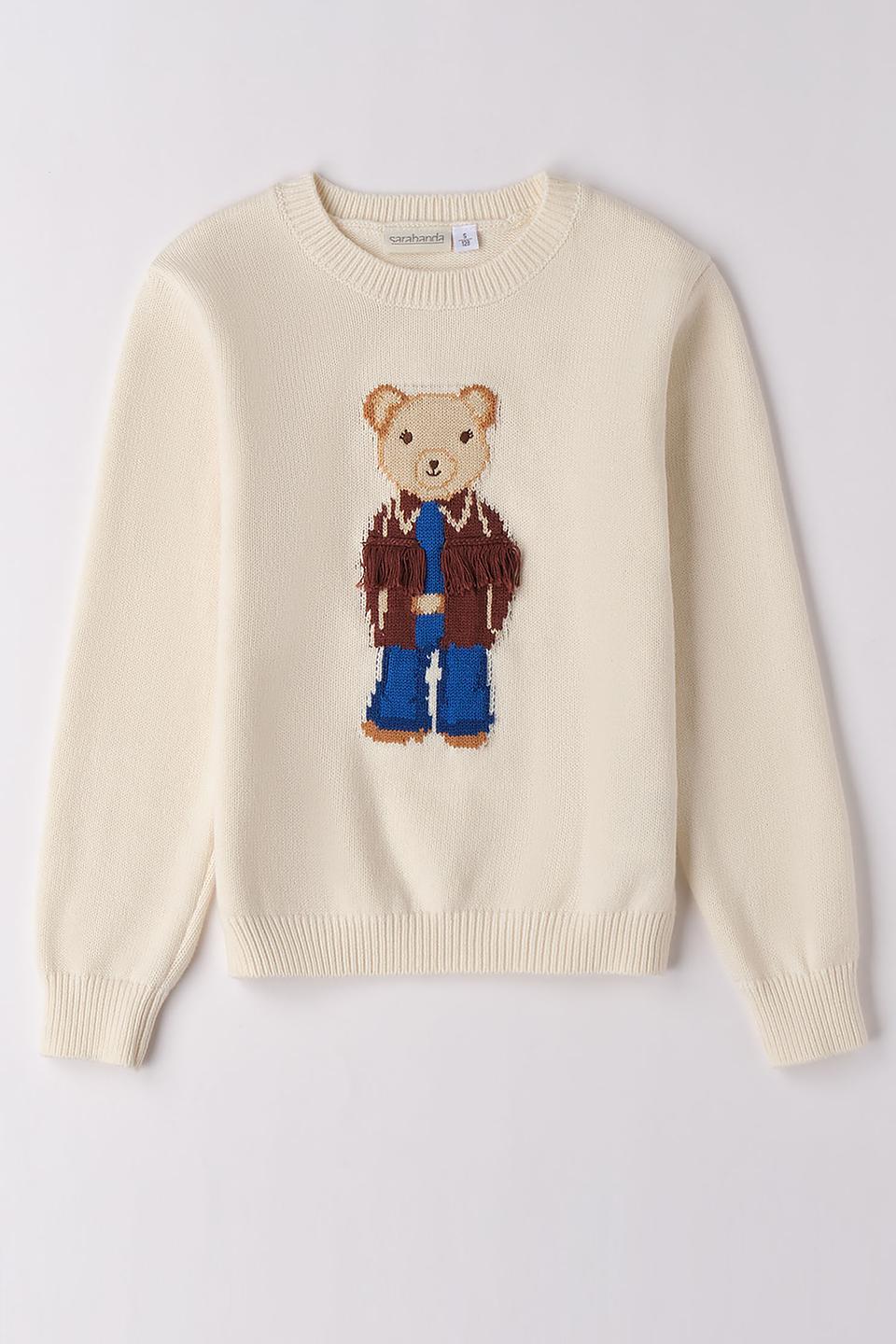 Джемпер Sarabanda с медведем кремовый
