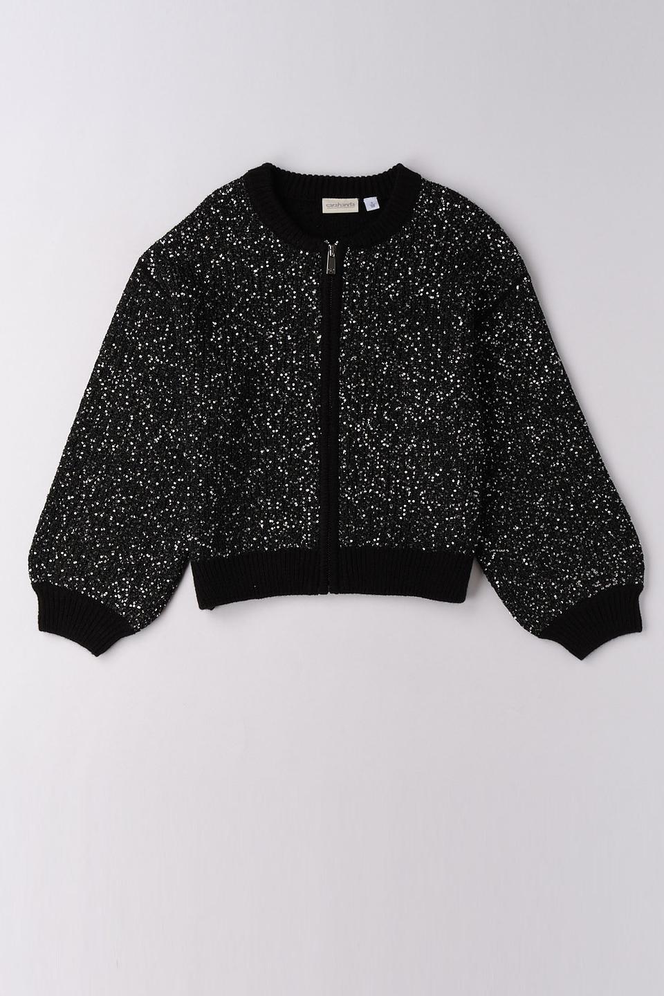 Кардиган Sarabanda дев. чёрный с пайетками