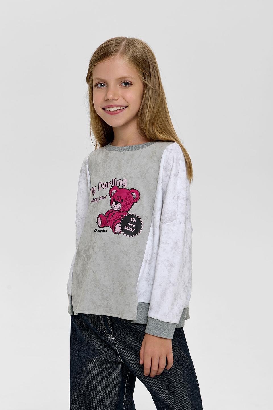 Джемпер Choupette с мишкой серый