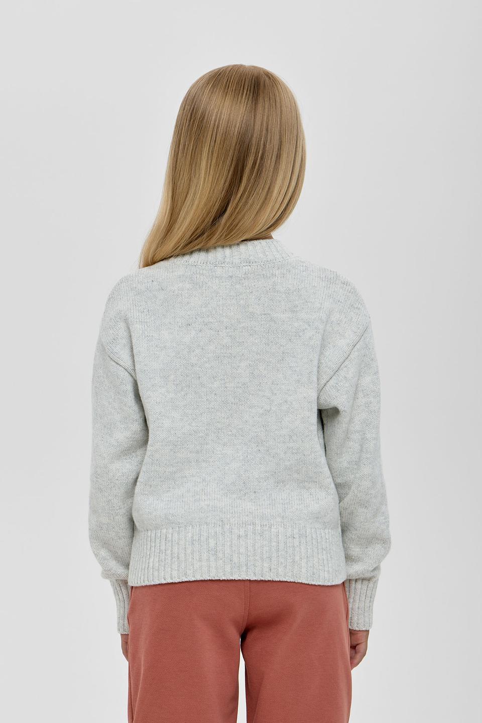 Джемпер Choupette детский, серый, с вышивкой