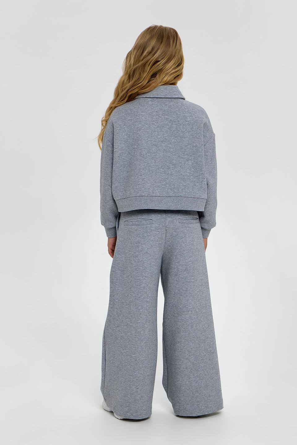 Толстовка Choupette дев. с воротником-поло серая