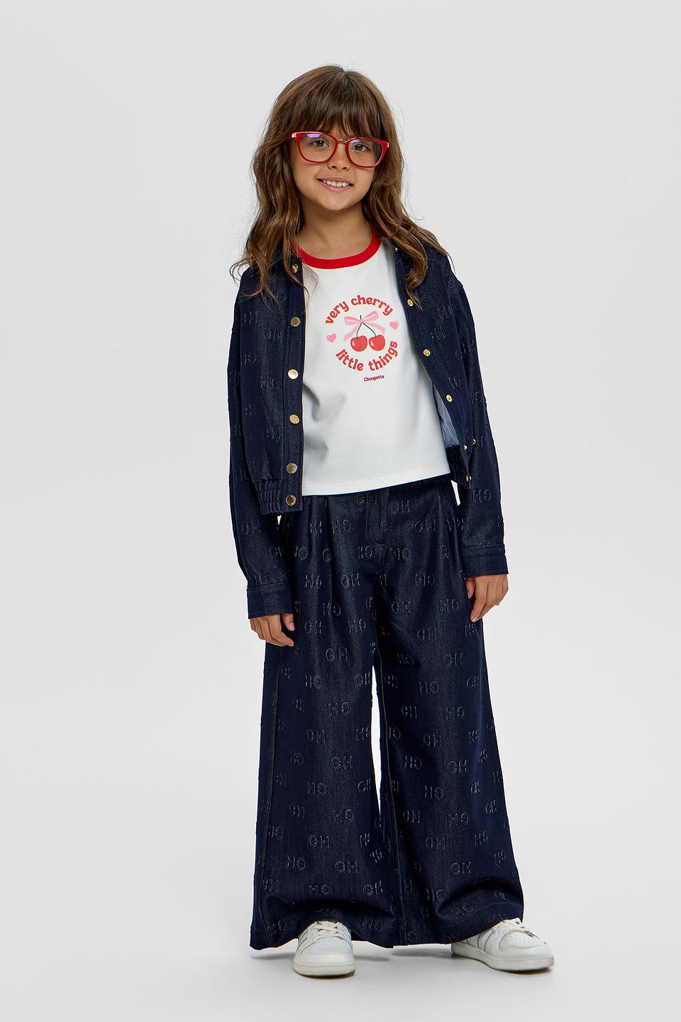Брюки Choupette дев. с логотипом синие