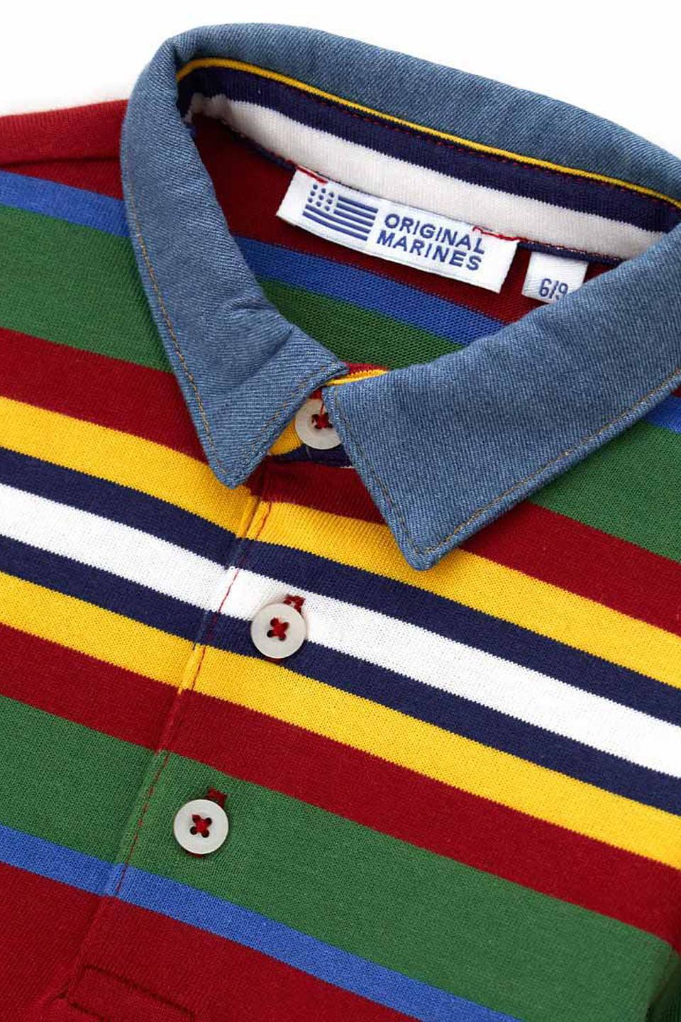 Поло Original Marines в полоску красный