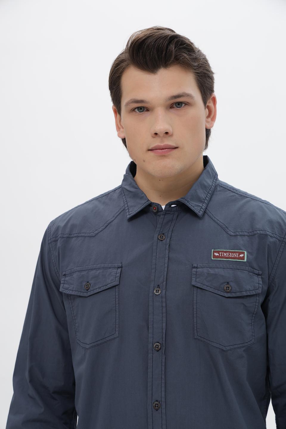 Рубашка Time Zone мужская синяя