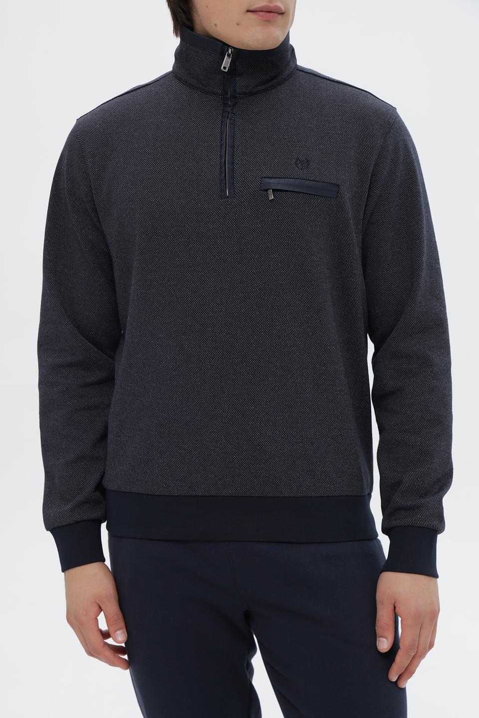 Джемпер Monte Carlo с молнией серый