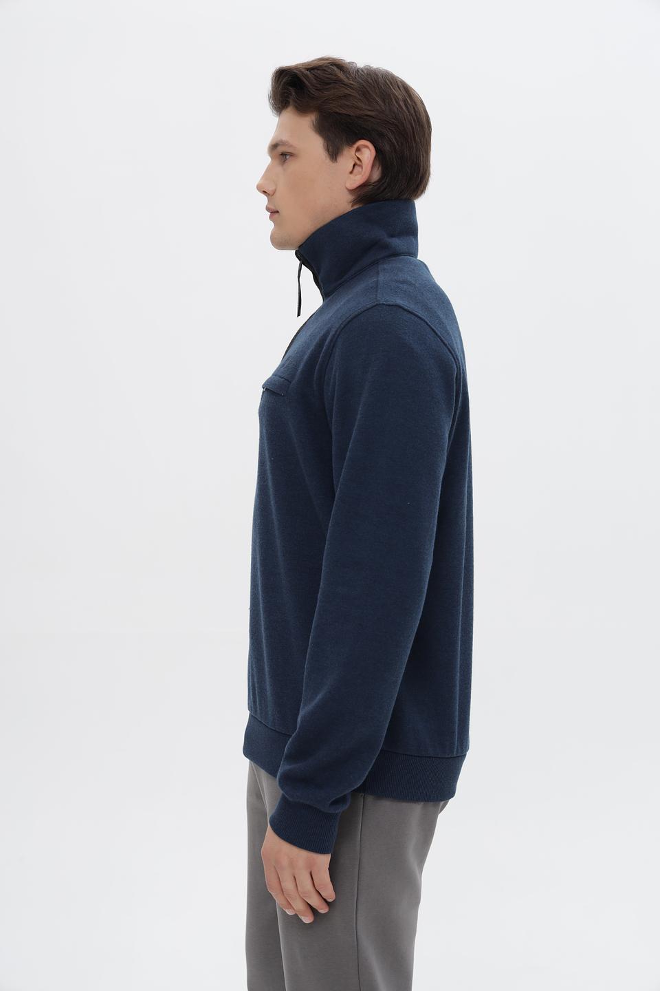 Джемпер Monte Carlo с молнией синий