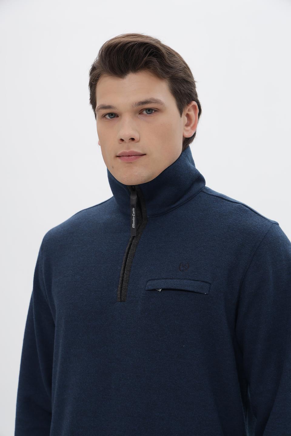 Джемпер Monte Carlo с молнией синий