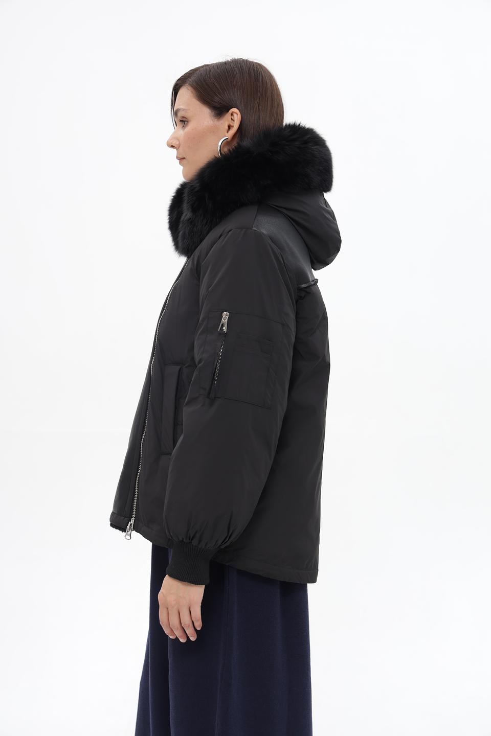 Куртка Electra style чёрная с мехом