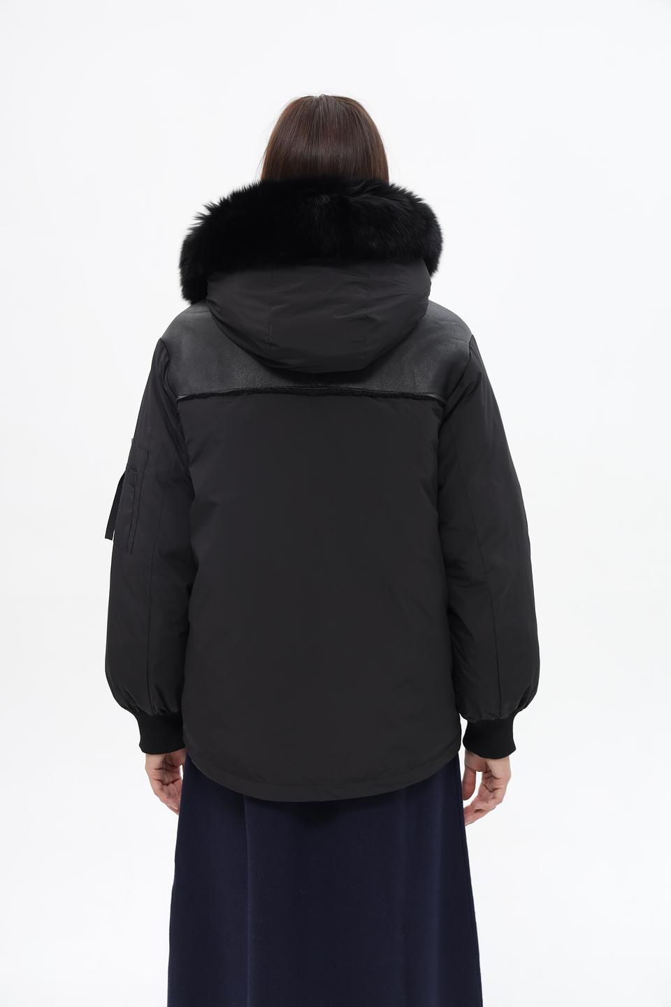 Куртка Electra style чёрная с мехом