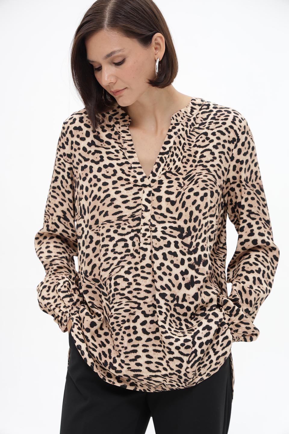 Блузка Lecomte с леопардовым принтом