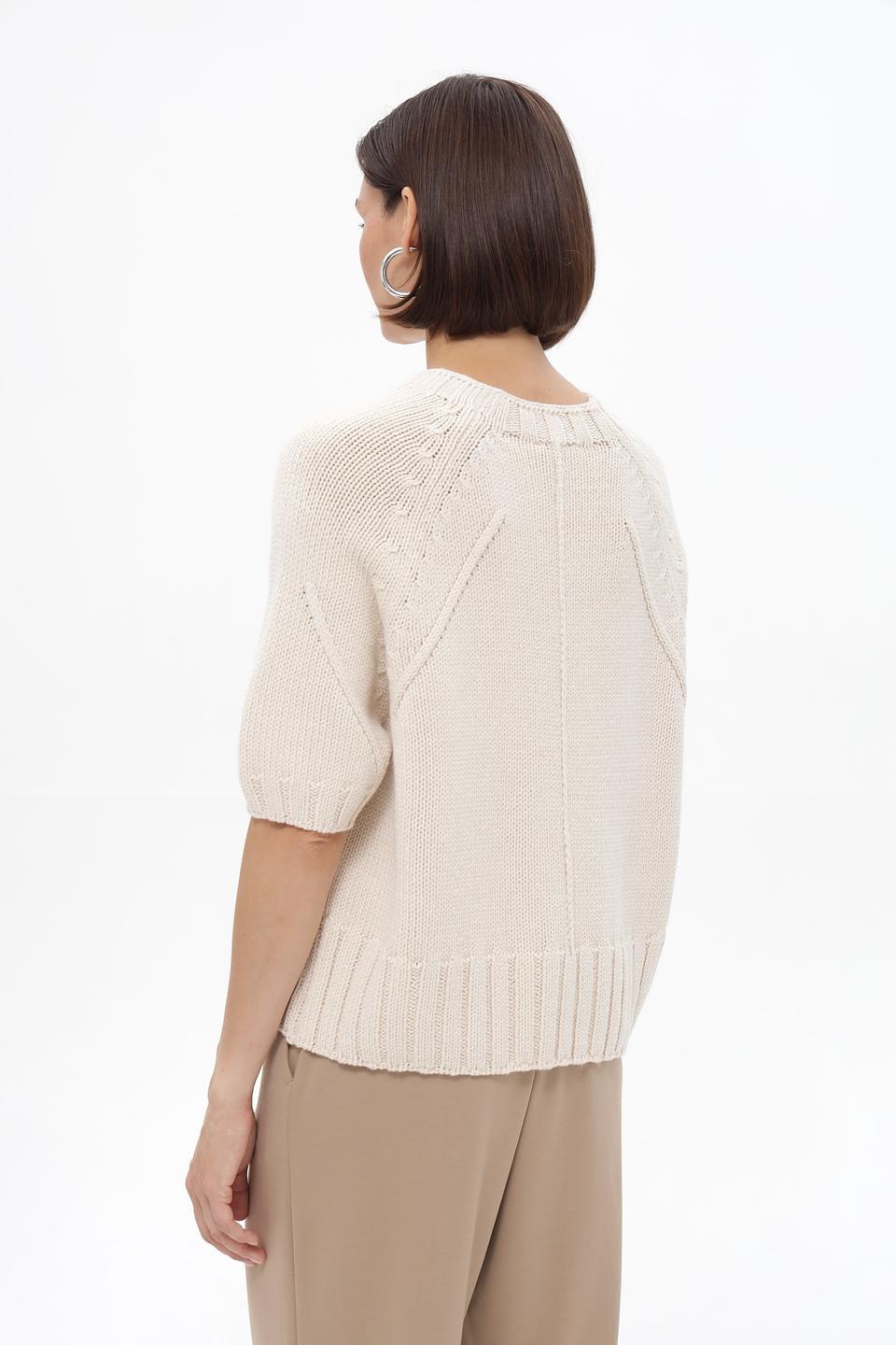 Пуловер Lecomte бежевый с рукавом 3/4