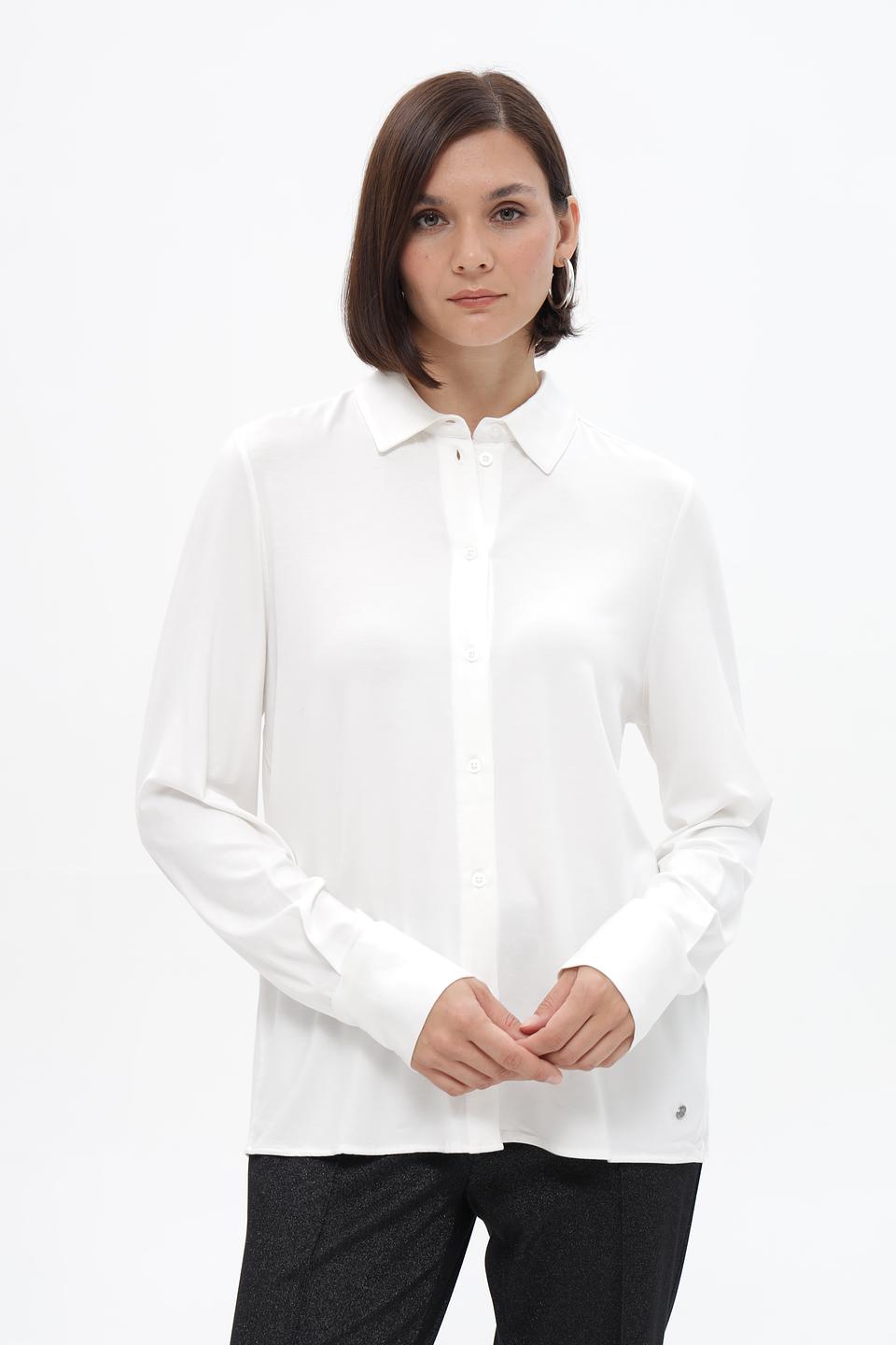 Блузка Bugatti белая с длинным рукавом