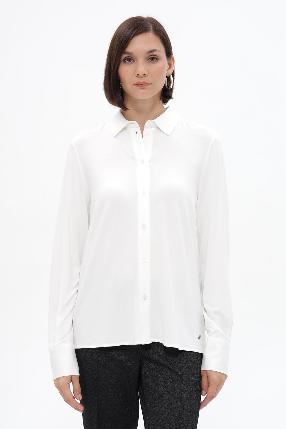 Блузка Bugatti белая с длинным рукавом