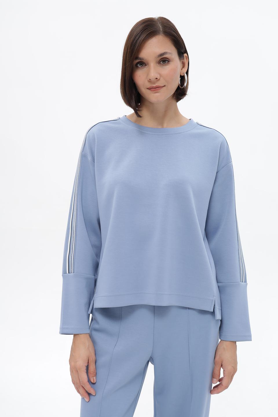 Пуловер Lecomte с полосками голубой