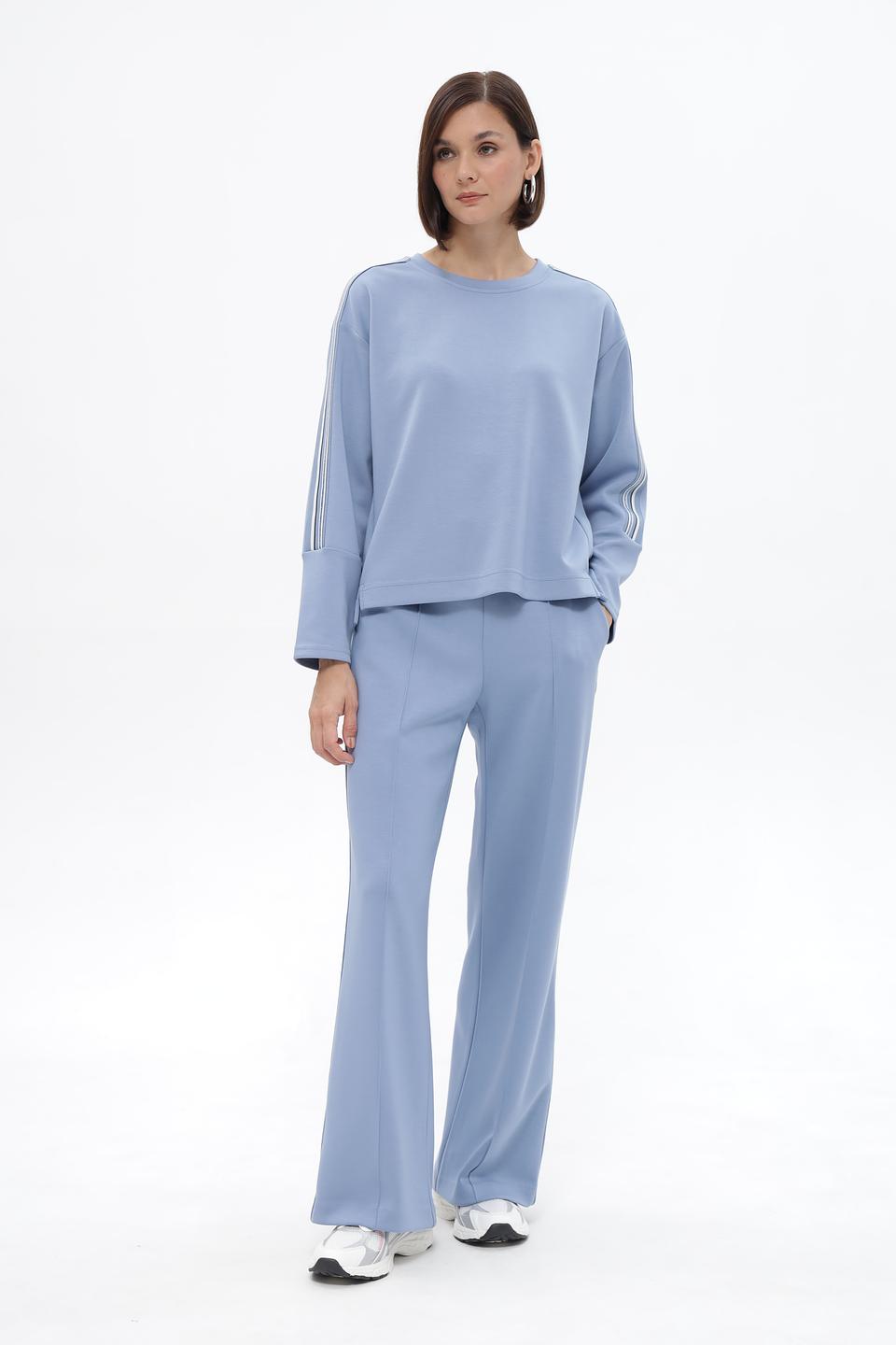 Пуловер Lecomte с полосками голубой