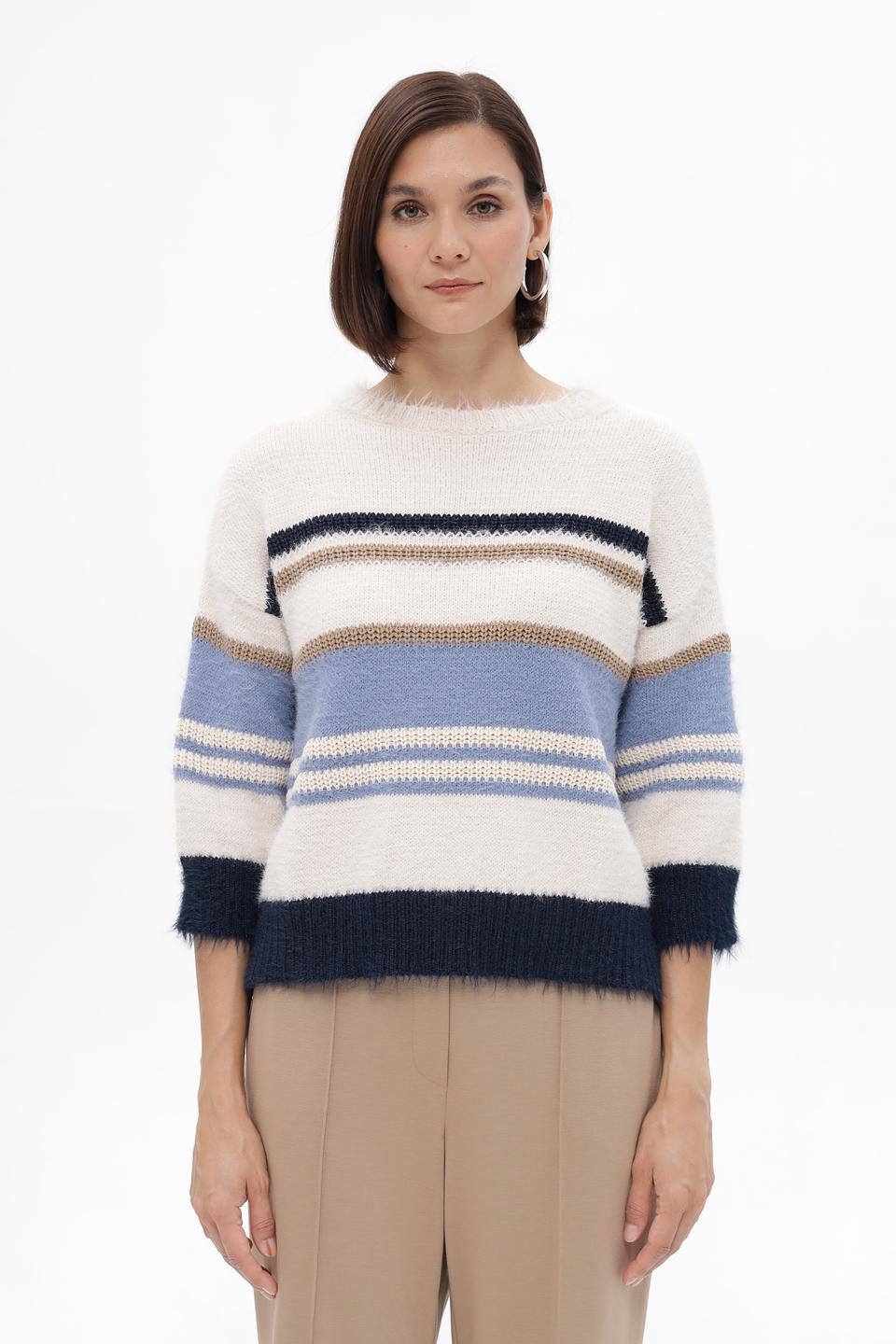 Пуловер Lecomte в полоску