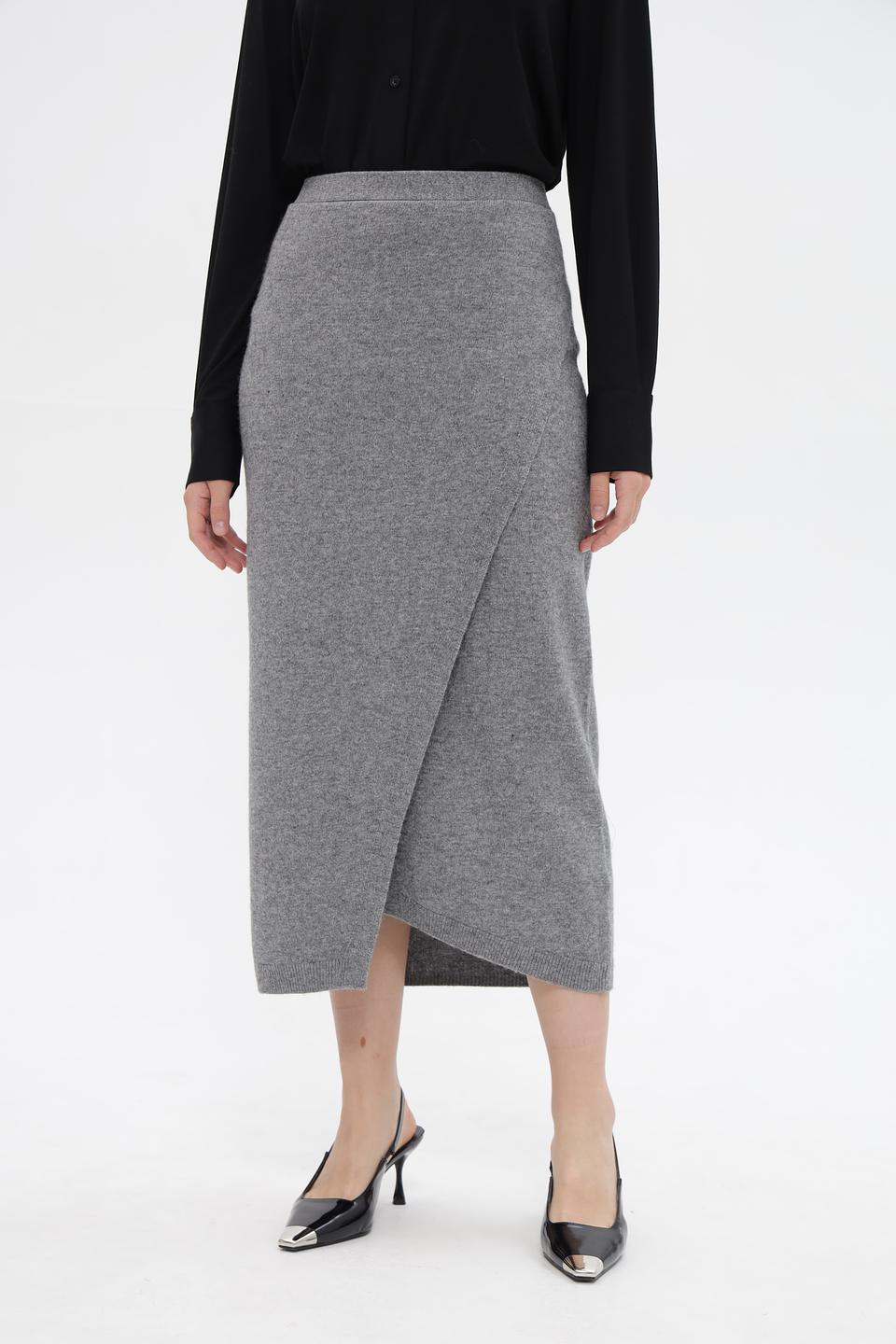 Юбка Oui серая с запахом