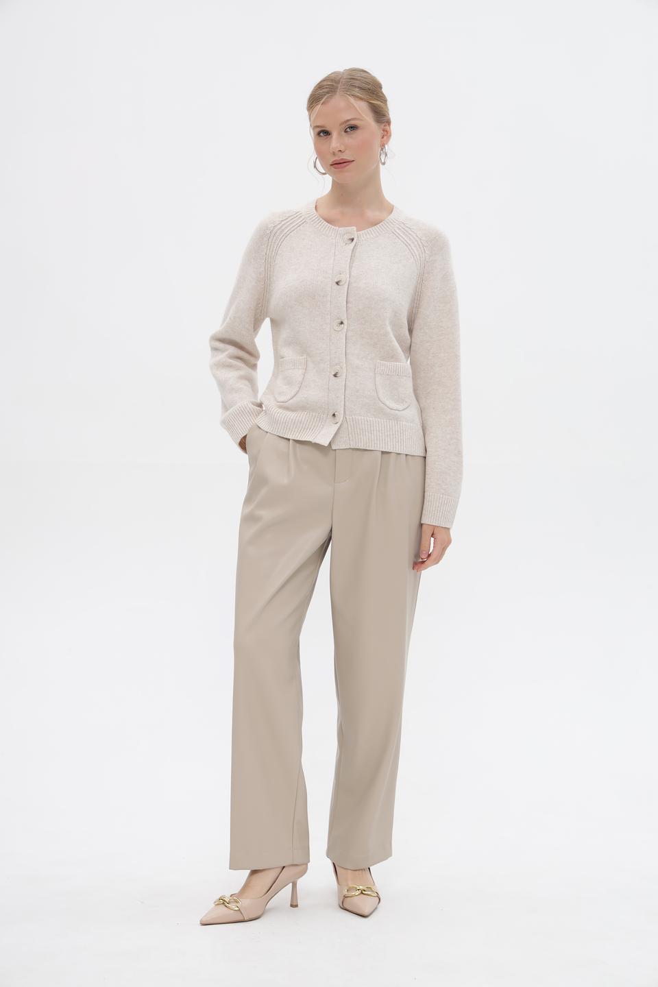 Жакет Oui вязаный бежевый