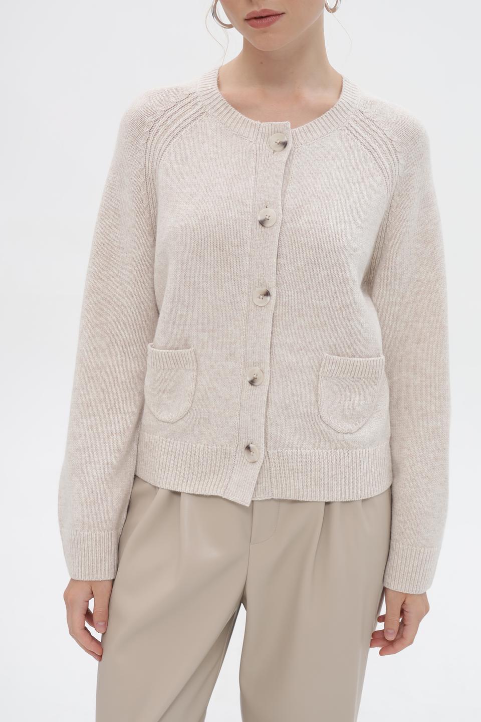 Жакет Oui вязаный бежевый