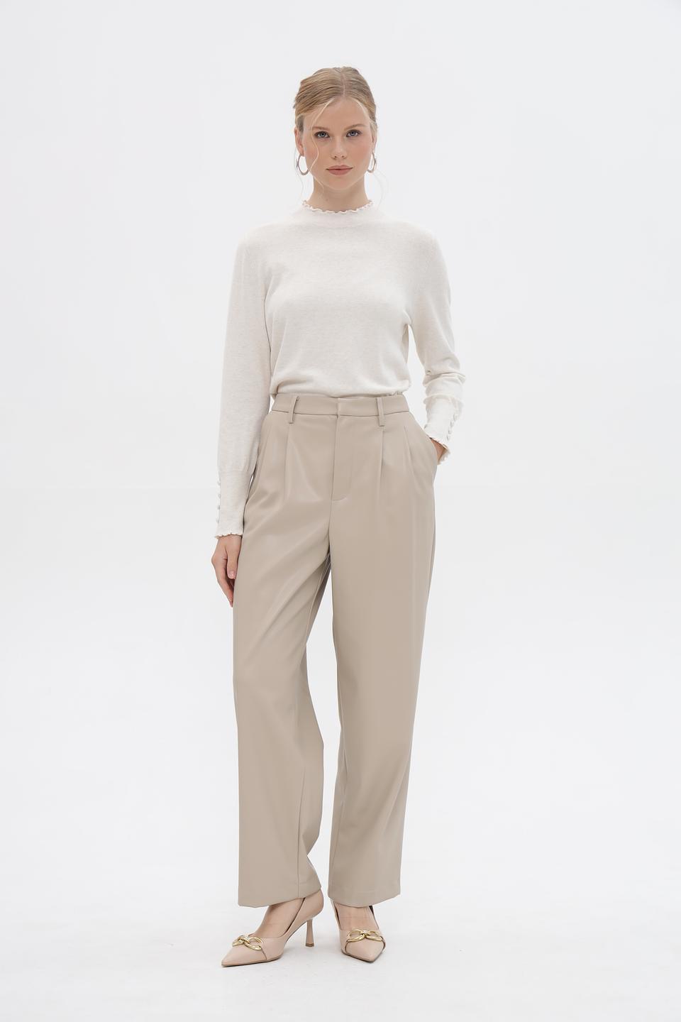 Брюки классические Oui бежевые