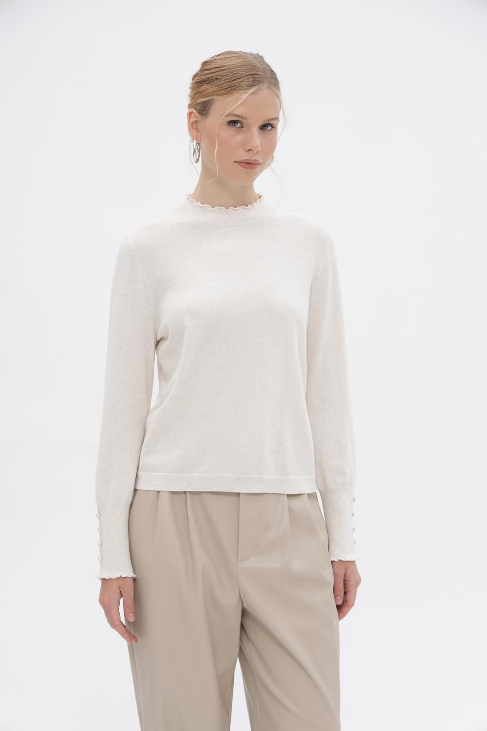 Пуловер Oui с воланами