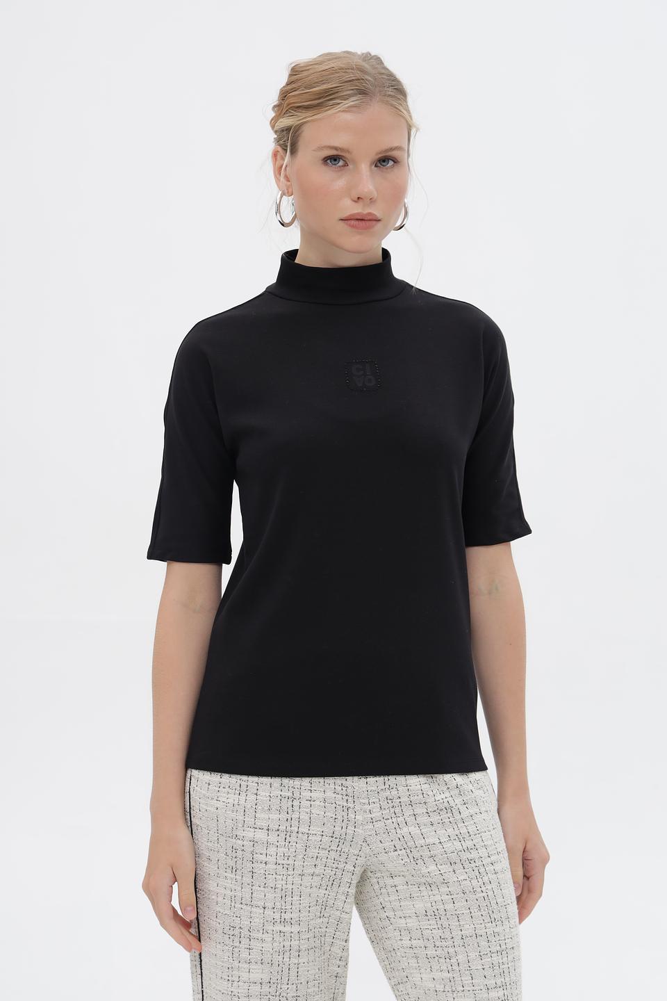 Водолазка Betty Barclay черная с вышивкой