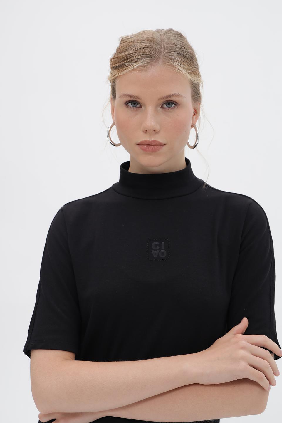 Водолазка Betty Barclay черная с вышивкой