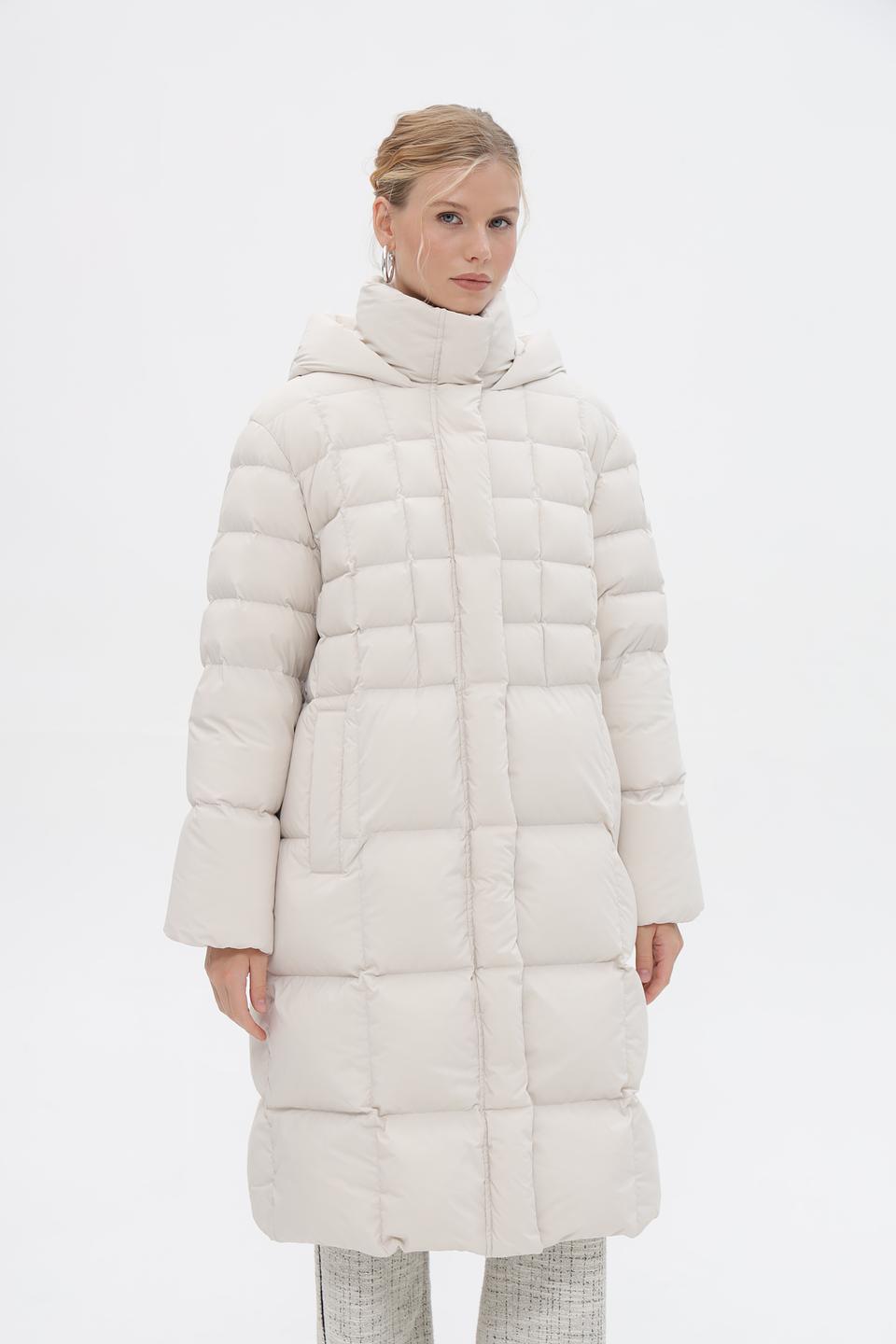 Пальто Marc Cain стеганое бежевое