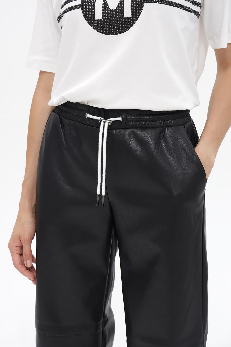 Брюки кожаные Monari черные