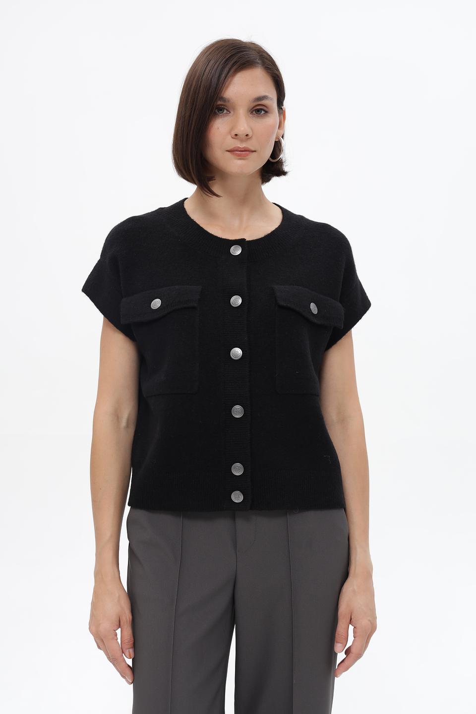 Жакет Monari чёрный с карманами