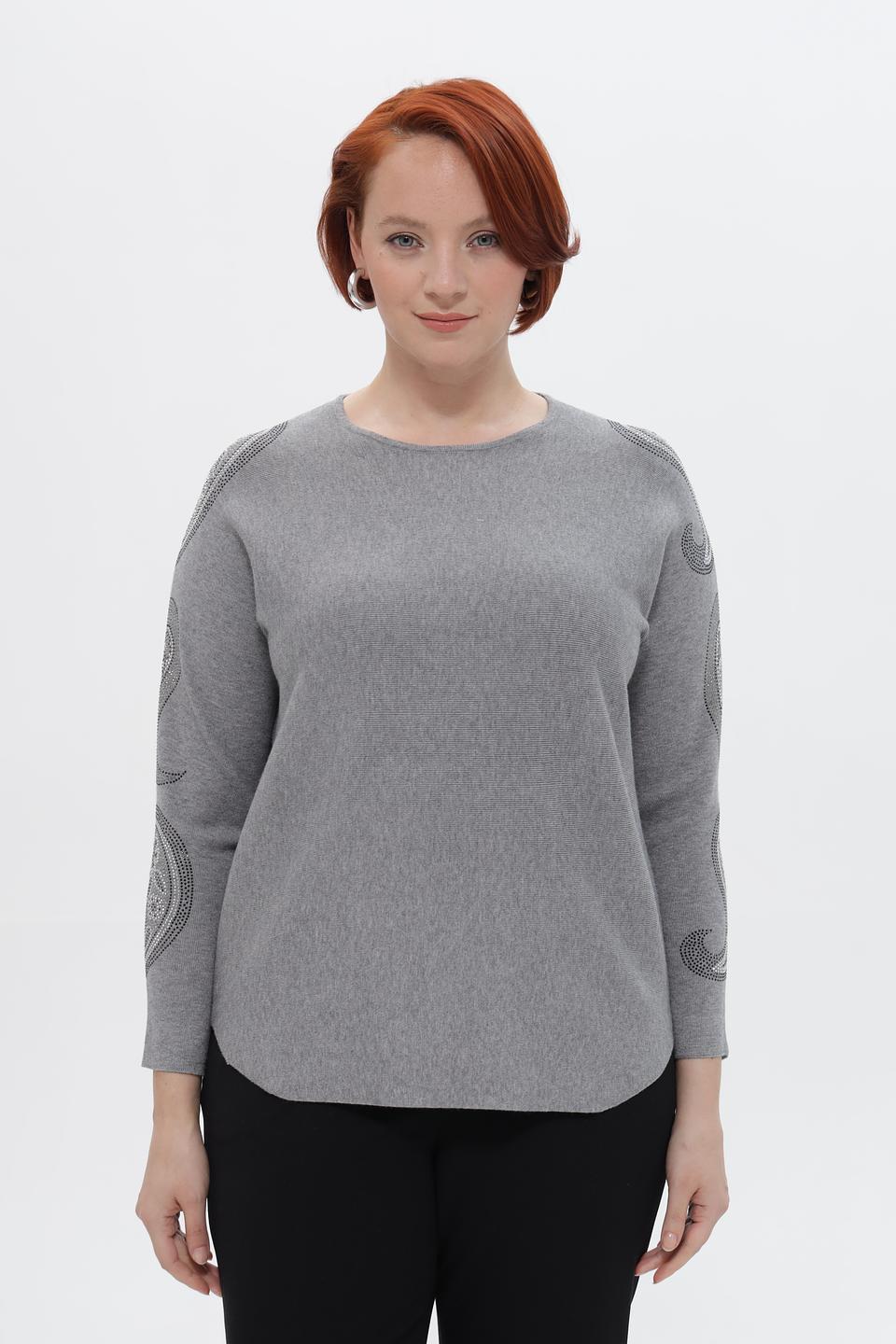 Пуловер Passioni с узором серый