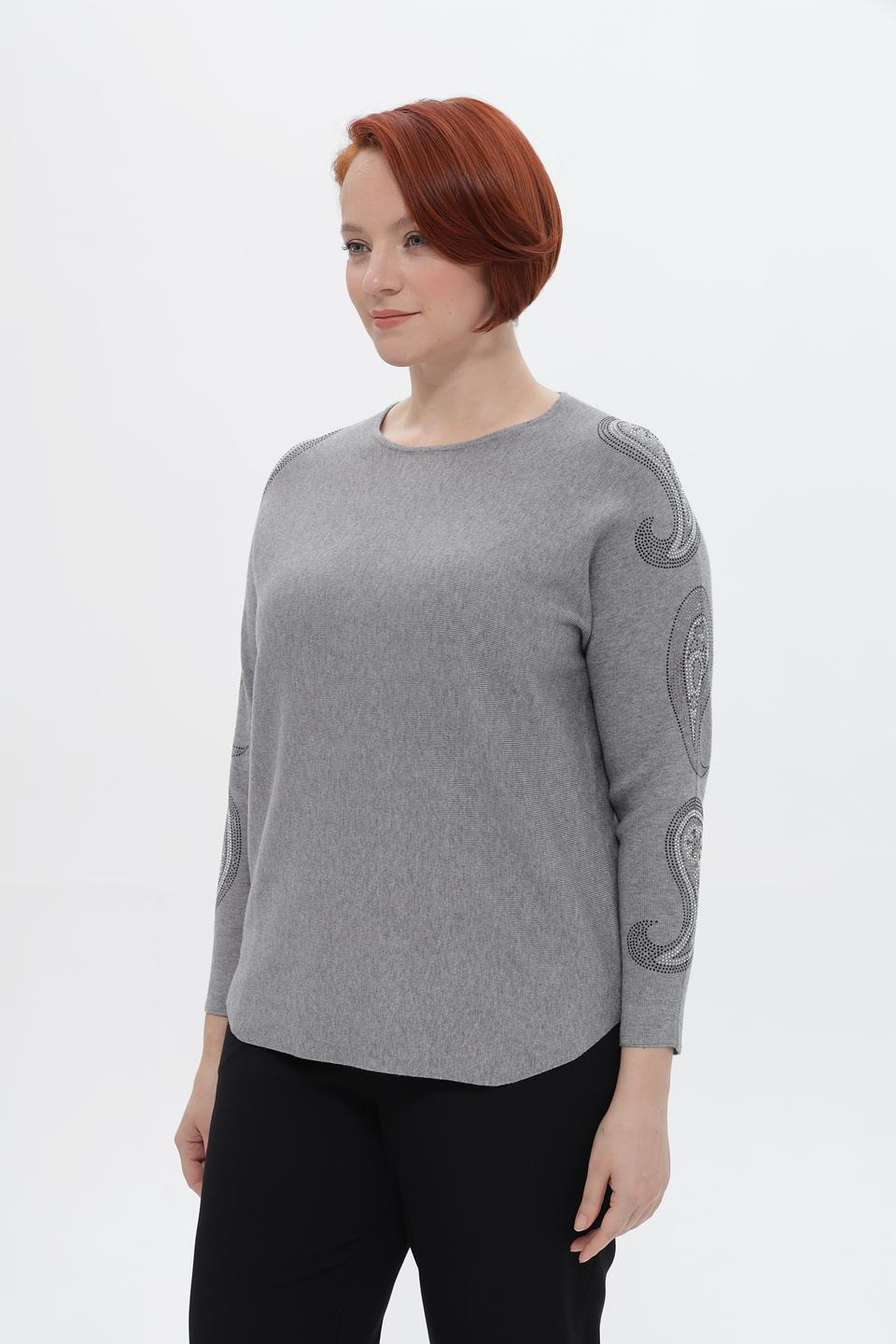 Пуловер Passioni с узором серый