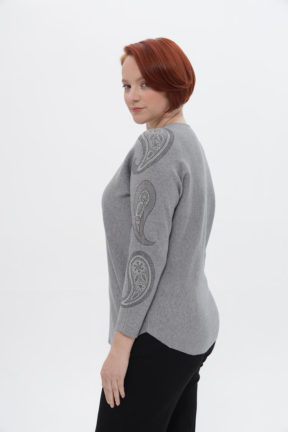 Пуловер Passioni с узором серый