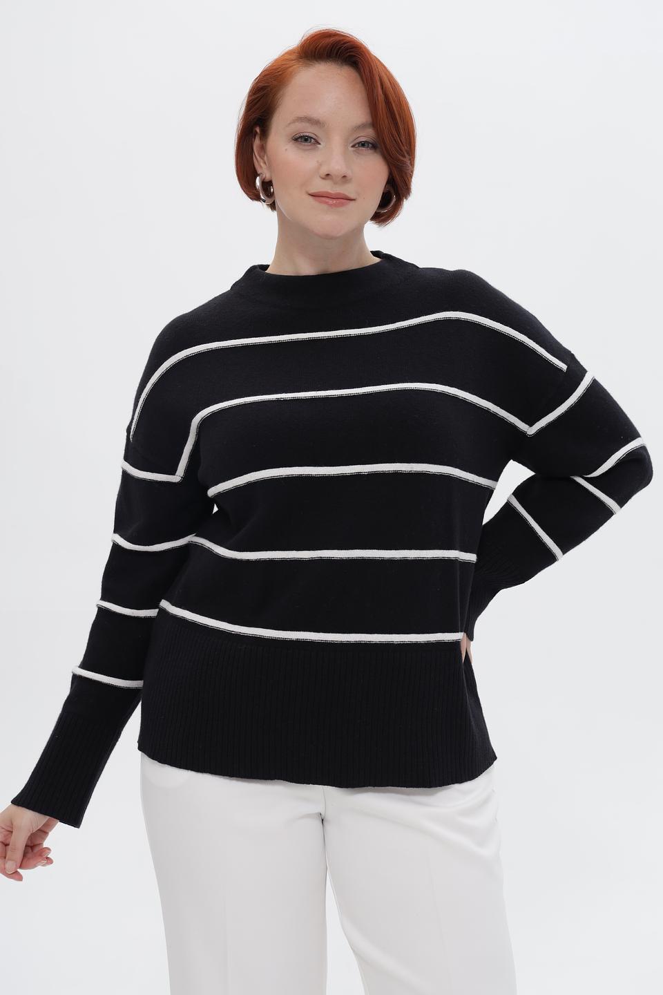 Пуловер Lebek в полоску